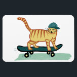 Magnet Flexible Cute Skateboard Kitty Chat<br><div class="desc">VÉRIFIEZ MEOWT ! Décorez votre cuisine avec ce drôle d'aimant pour chat. Fait un grand petit cadeau pour cet amoureux des chats dans votre vie! Ou le skateboarder ! Consultez mon magasin pour trouver des trucs plus assortis comme des tasses, des serviettes et des autocollants! Et plus de chats... et...</div>