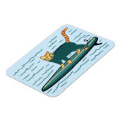 Magnet Flexible Cute Surfing Kitty Chat (Côté Gauche)