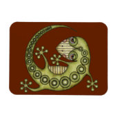Magnet Flexible Cute Tribal Green Gecko (Horizontal)
