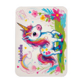 Magnet Flexible Cute Unicorn Scribbles Avec Nom Enfants (Vertical)