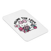 Magnet Flexible Cute Valentine's Cat Design - Feline the Love (Côté Droit)