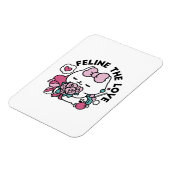 Magnet Flexible Cute Valentine's Cat Design - Feline the Love (Côté Gauche)