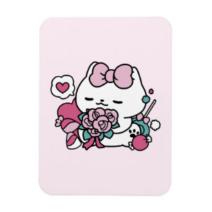 Magnet Flexible Cute Valentine's Cat Design - Feline the Love