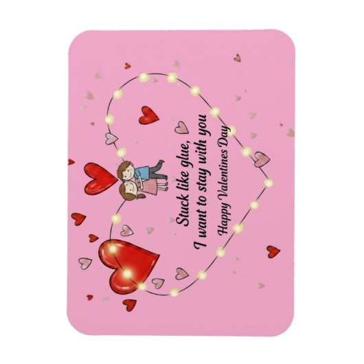 Magnet Flexible cute valentine's day couple heart custom (Vertical)