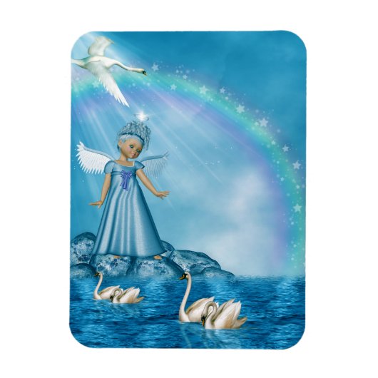 Magnet Flexible Cygnes Blanches Et Angel (Vertical)