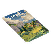 Magnet Flexible Cyprus Illustration Travel Art Vintage (Côté Droit)