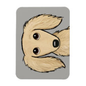 Magnet Flexible Dachshund à crème à poils longs | Cartoon Wiener D (Vertical)