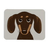 Magnet Flexible Dachshund au chocolat mou | Cartoon Wiener Dog (Horizontal)