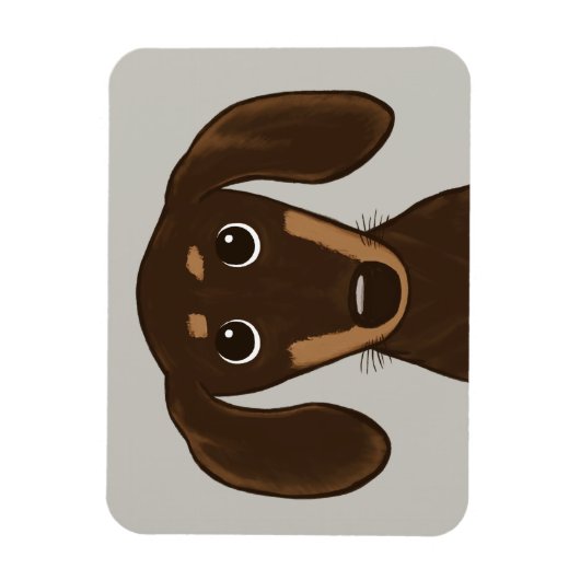 Magnet Flexible Dachshund au chocolat mou | Cartoon Wiener Dog (Vertical)