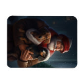 Magnet Flexible Dachshund Avec Noël Festif Du Père Noël (Horizontal)