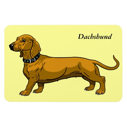 Magnet Flexible dachshund brun (Horizontal)