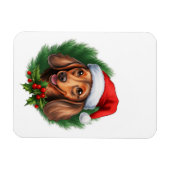 Magnet Flexible Dachshund Christmas Wreath (Horizontal)