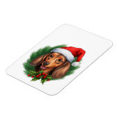 Magnet Flexible Dachshund Christmas Wreath (Côté Gauche)