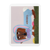 Magnet Flexible Dachshund Easter Bunny Card (Vertical)