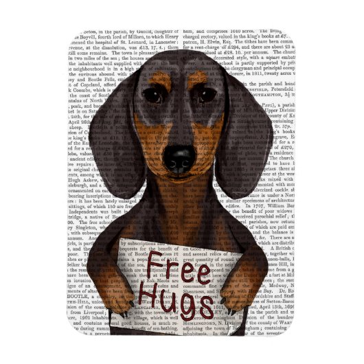 Magnet Flexible Dachshund Free Hugs (Vertical)
