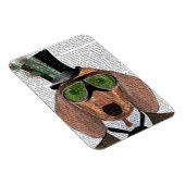 Magnet Flexible Dachshund Green Gogges Top Hat (Côté Droit)