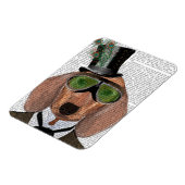 Magnet Flexible Dachshund Green Gogges Top Hat (Côté Gauche)