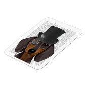 Magnet Flexible Dachshund, Hound officiel et Casquette (Côté Gauche)