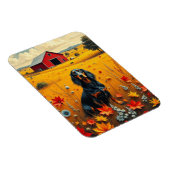 Magnet Flexible dachshund on the farm in autumn (Côté Droit)