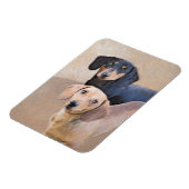 Magnet Flexible Dachshund (Smooth) Peinture - Art Chien original (Côté Gauche)