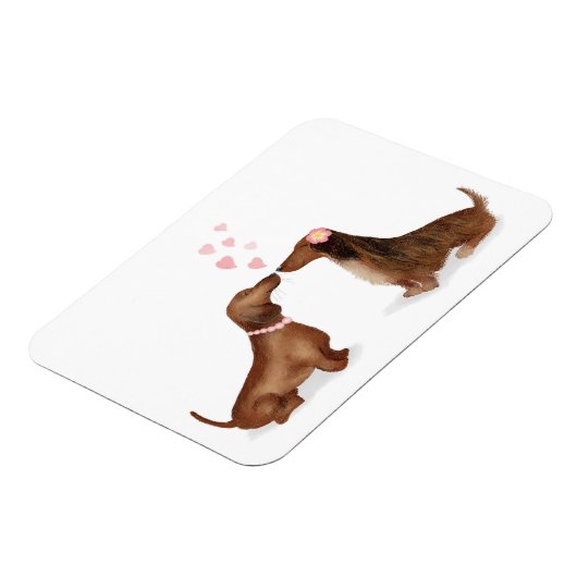 Magnet Flexible Dachshunds dans l'aimant frigo (deux filles) (Côté Gauche)