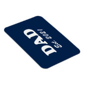 Magnet Flexible Dad custom established date navy blue white modern (Côté Droit)