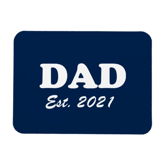Magnet Flexible Dad custom established date navy blue white modern (Horizontal)