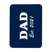 Magnet Flexible Dad custom established date navy blue white modern (Vertical)