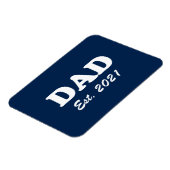 Magnet Flexible Dad custom established date navy blue white modern (Côté Gauche)
