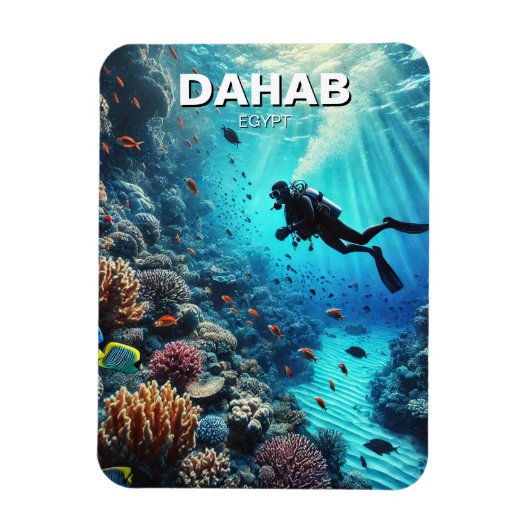 Magnet Flexible Dahab Egypt Scuba Diver (Vertical)