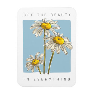 Magnet Flexible Daisy Flowers Beauté Slogan