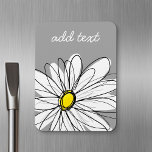 Magnet Flexible Daisy tendance avec gris et jaune<br><div class="desc">Un morceau d'art zen et fantaisiste,  hipster. Vous pouvez ajouter un nom,  un monogramme ou un autre texte personnalisé. Si vous avez besoin de déplacer l'art autour,  cliquez sur le bouton personnaliser pour apporter des modifications.</div>