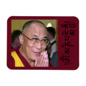 Magnet Flexible Dalai Lama prier avec Om Mani Padme Hum Mantra (Horizontal)