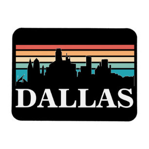 Magnet Flexible Dallas Texas Vintage Sunset Cityscape