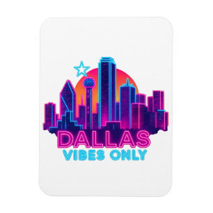 Magnet Flexible Dallas Vibes Only – Neon Skyline Synthwave des ann