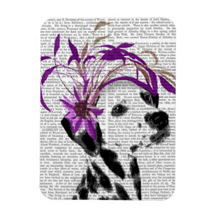 Magnet Flexible Dalmate avec Fascinator pourpre