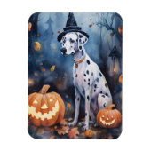 Magnet Flexible Dalmatien d'Halloween avec citrouilles effrayant (Vertical)