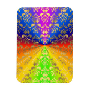 Magnet Flexible Damas arc-en-ciel d'or