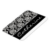 Magnet Flexible Damas blanc et noir avec nom personnalisable (Côté Gauche)