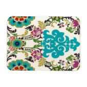 Magnet Flexible Damask Floral Patterns Plum Turquoise (Horizontal)