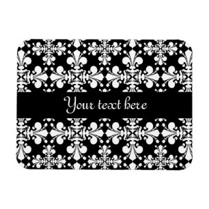 Magnet Flexible Damassé royale noire et blanche