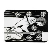 Magnet Flexible Dame au cello, du Morte d'Arthur"(litho) (Horizontal)