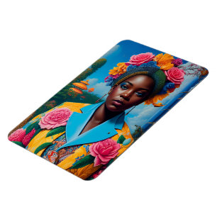 Magnet Flexible Dame avec une veste de costume florale