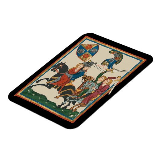 Magnet Flexible Damsel In Distress, Art Médiéval Du XIVe Siècle (Côté Gauche)