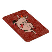 Magnet Flexible Dancing Pig Antique Cute Danseuse (Côté Droit)