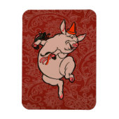 Magnet Flexible Dancing Pig Antique Cute Danseuse (Vertical)