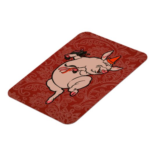 Magnet Flexible Dancing Pig Antique Cute Danseuse (Côté Gauche)