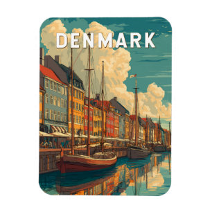 Magnet Flexible Danemark Illustration Voyage Art Vintage