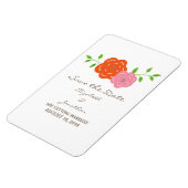 Magnet Flexible Dans Bloom orange rose Enregistrer la date Flexi M (Côté Gauche)