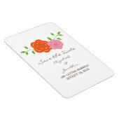 Magnet Flexible Dans Bloom orange rose Enregistrer la date Flexi M (Côté Droit)